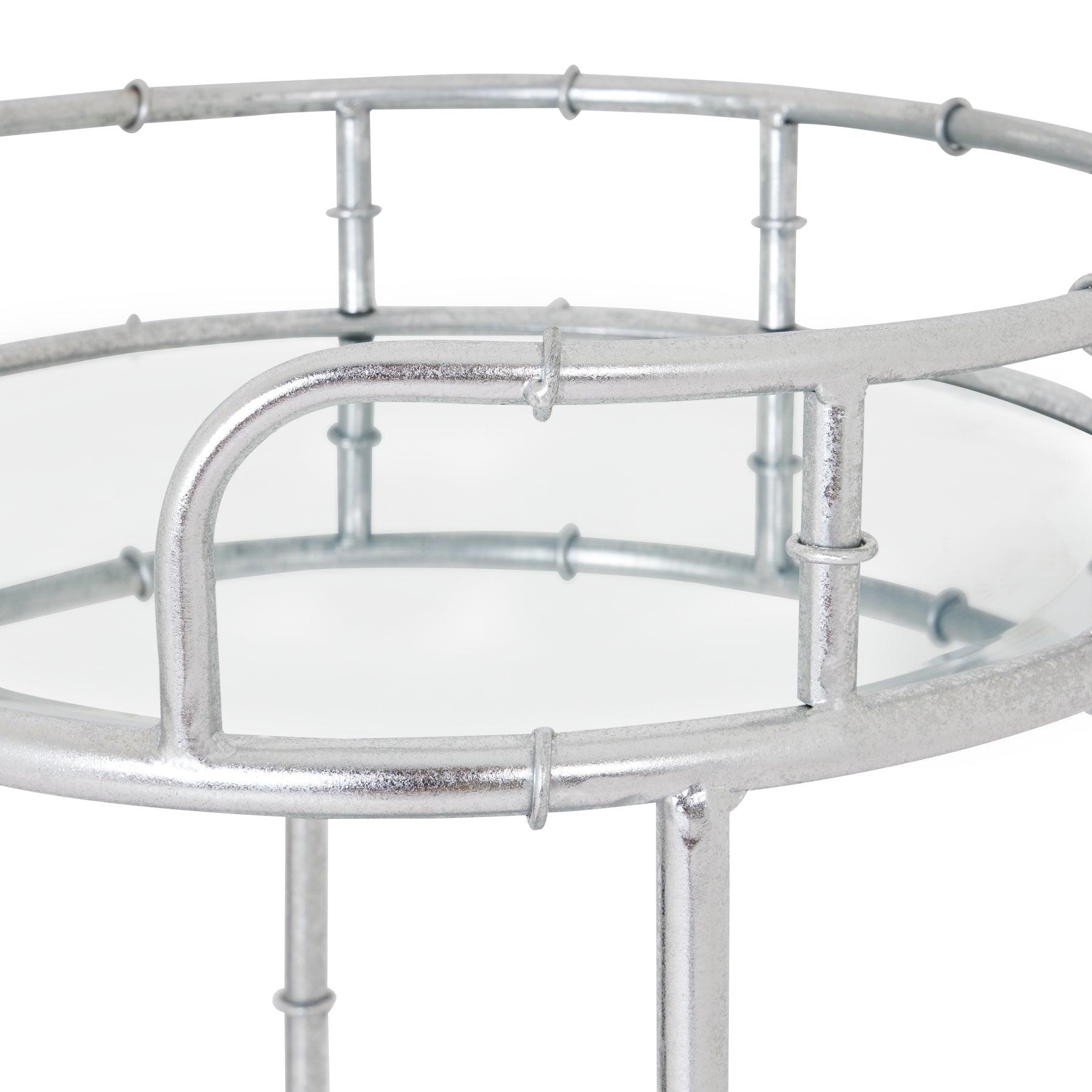 Silver Round Drinks Trolley - Eudemonia Home Goods