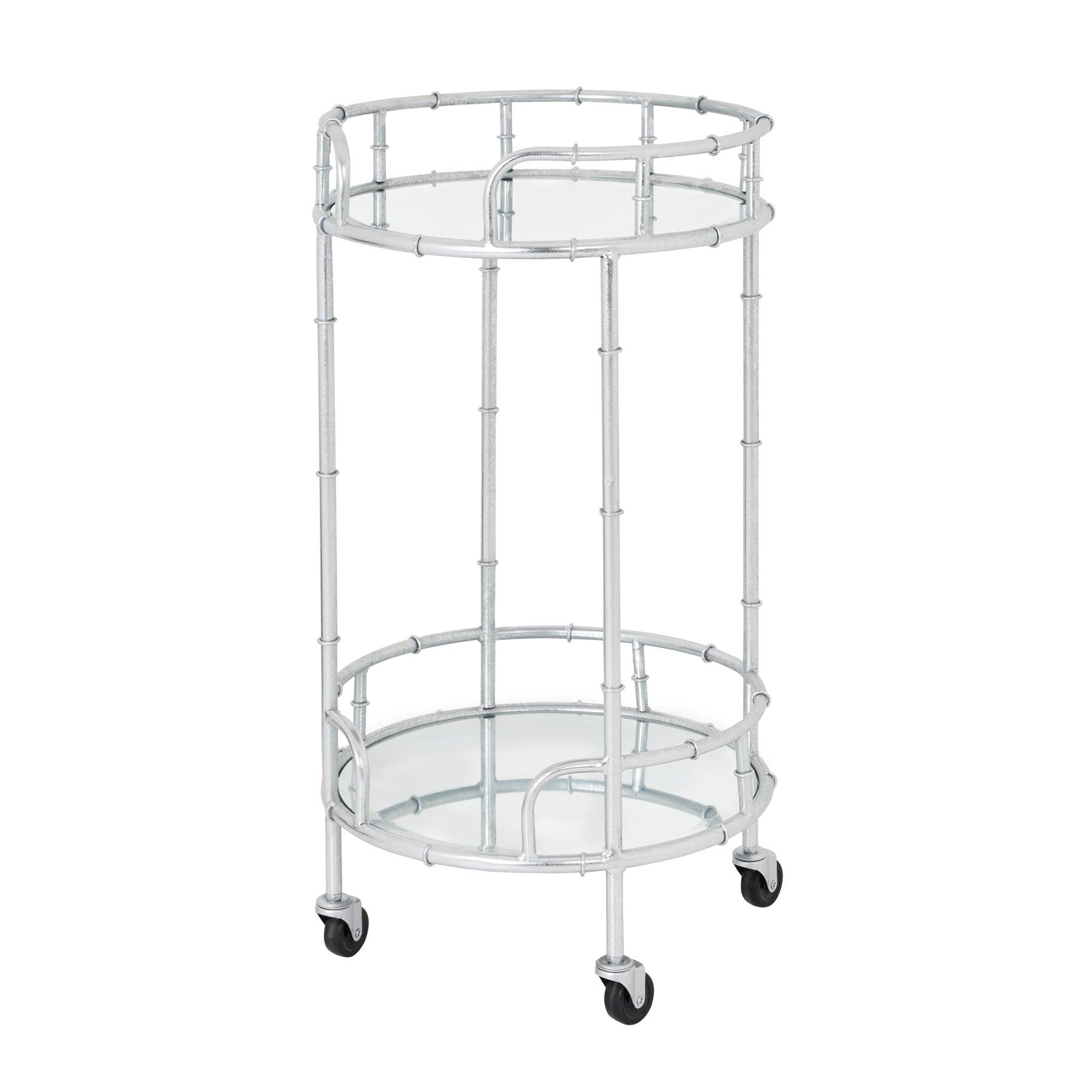 Silver Round Drinks Trolley - Eudemonia Home Goods