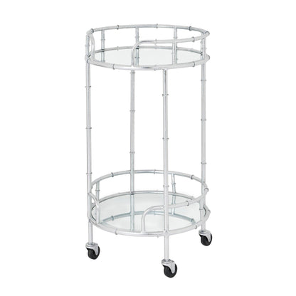 Silver Round Drinks Trolley - Eudemonia Home Goods