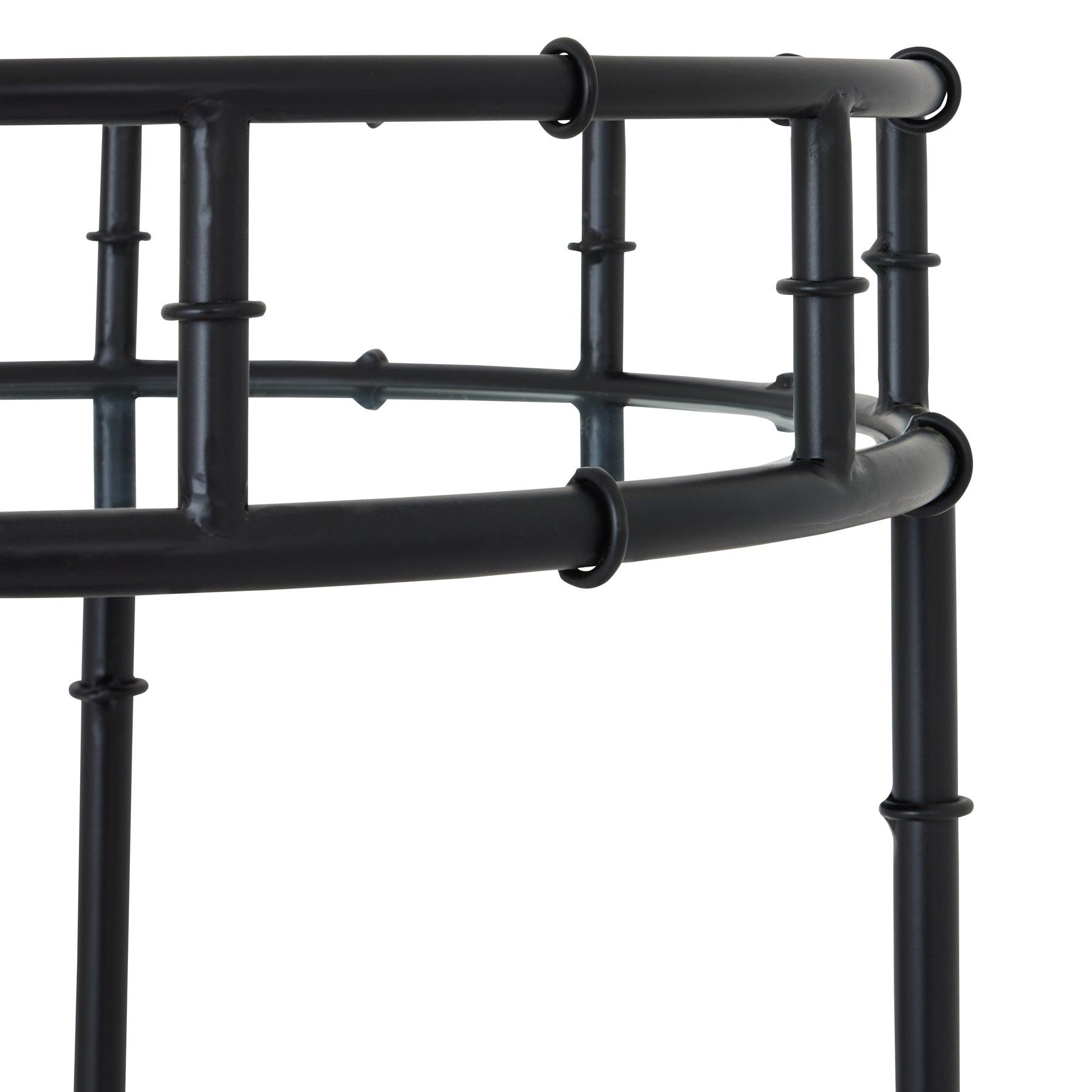 Black Round Drinks Trolley - Eudemonia Home Goods