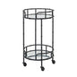 Black Round Drinks Trolley - Eudemonia Home Goods