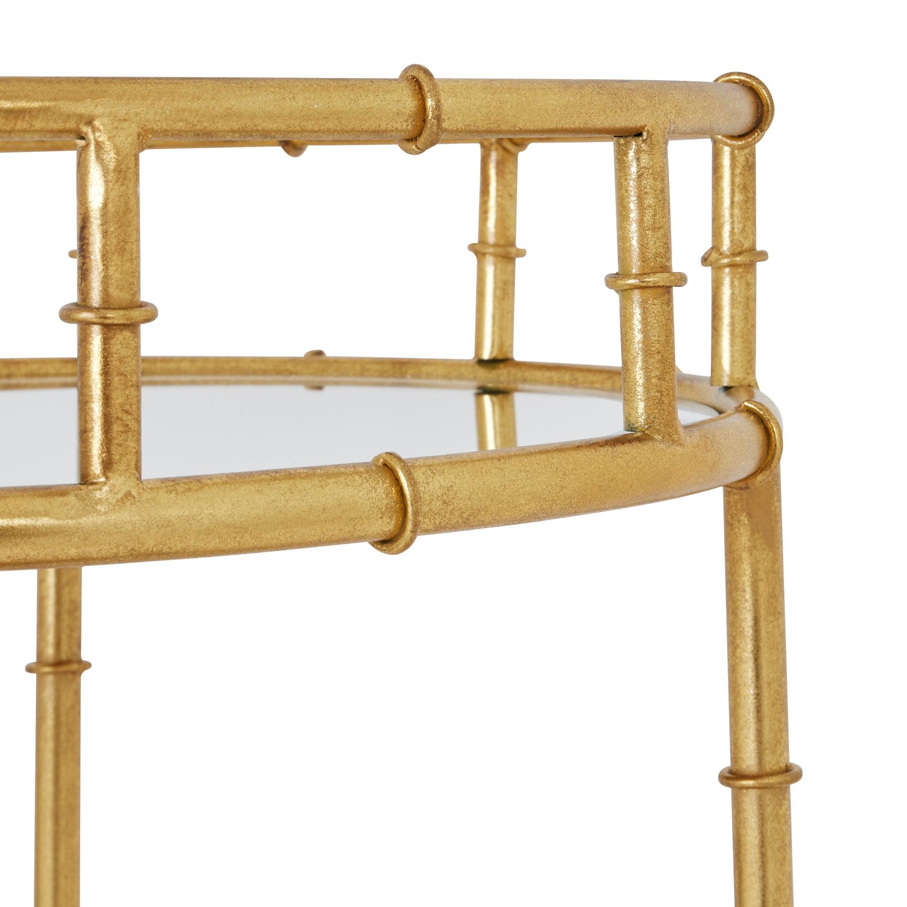 Gold Round Drinks Trolley - Eudemonia Home Goods