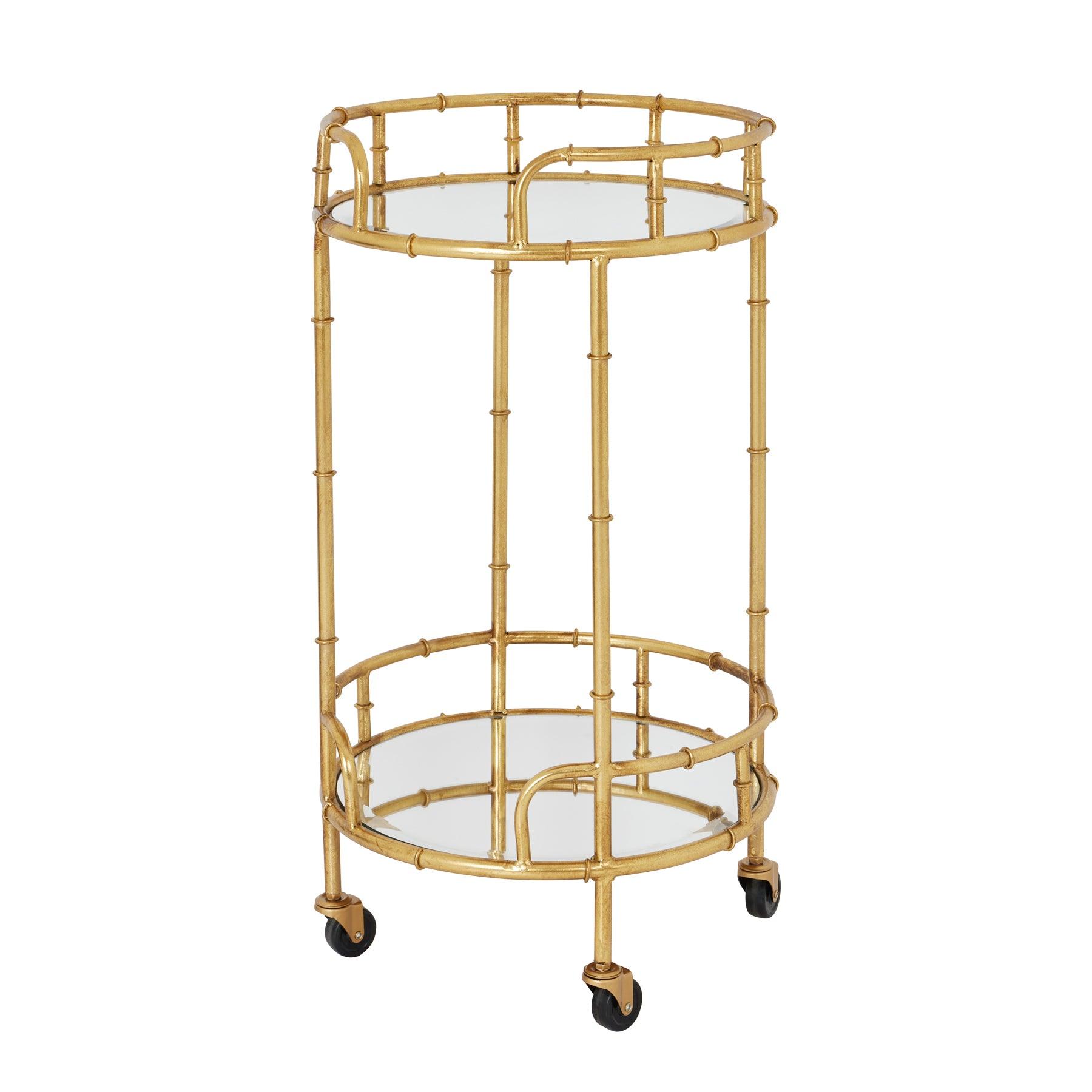 Gold Round Drinks Trolley - Eudemonia Home Goods