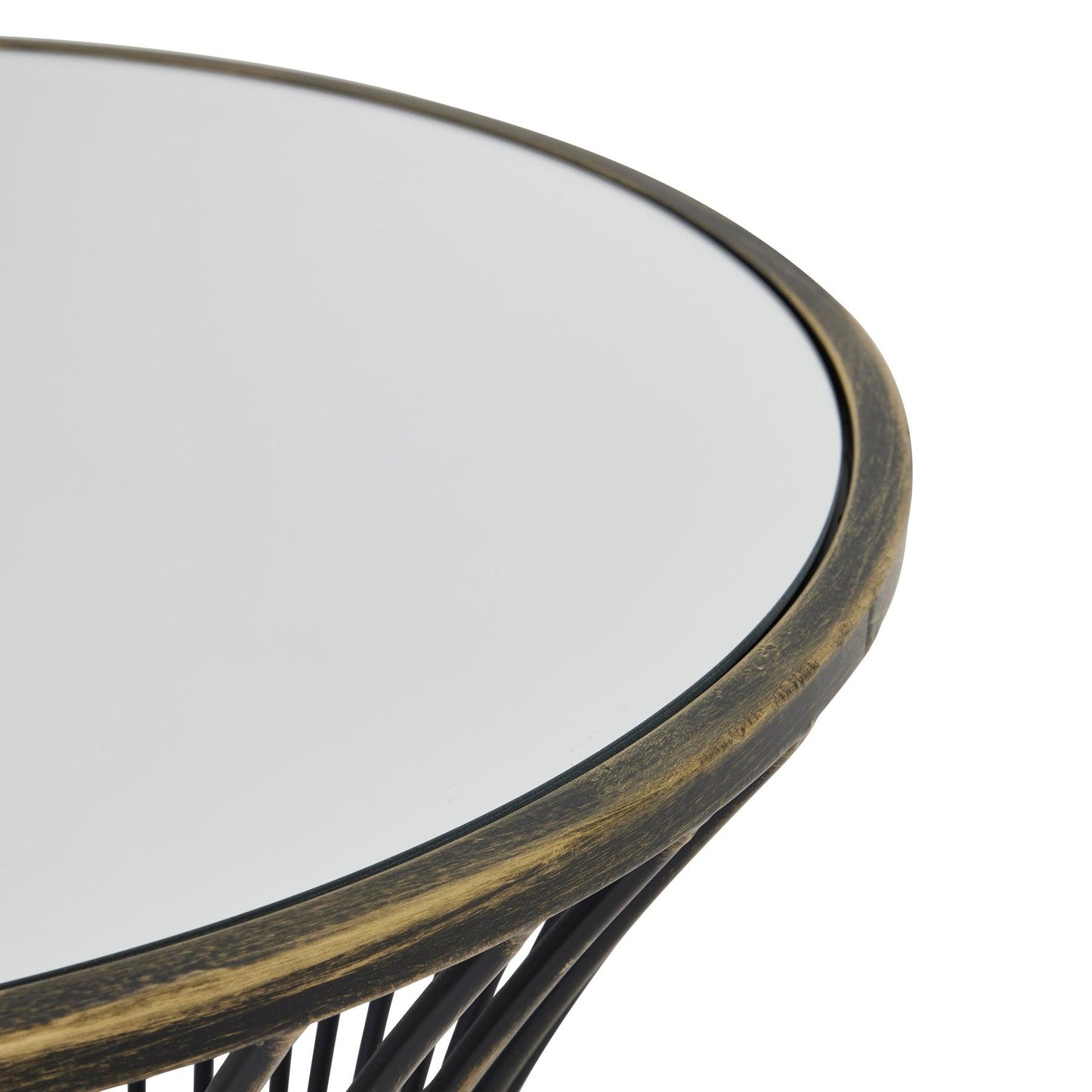 Concaved Mirrored Side Table - Eudemonia Home Goods