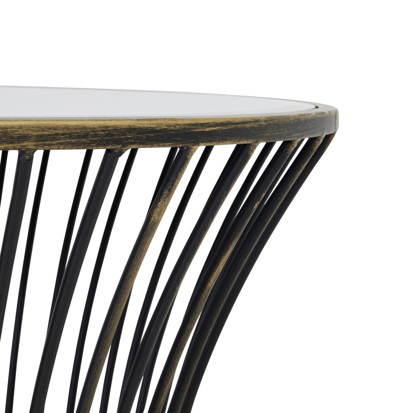 Concaved Mirrored Side Table - Eudemonia Home Goods