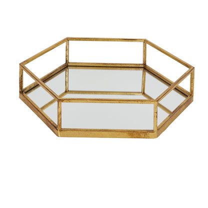Gold Hexagon Set Of Two Trays - Eudemonia Home Goods