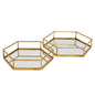 Gold Hexagon Set Of Two Trays - Eudemonia Home Goods
