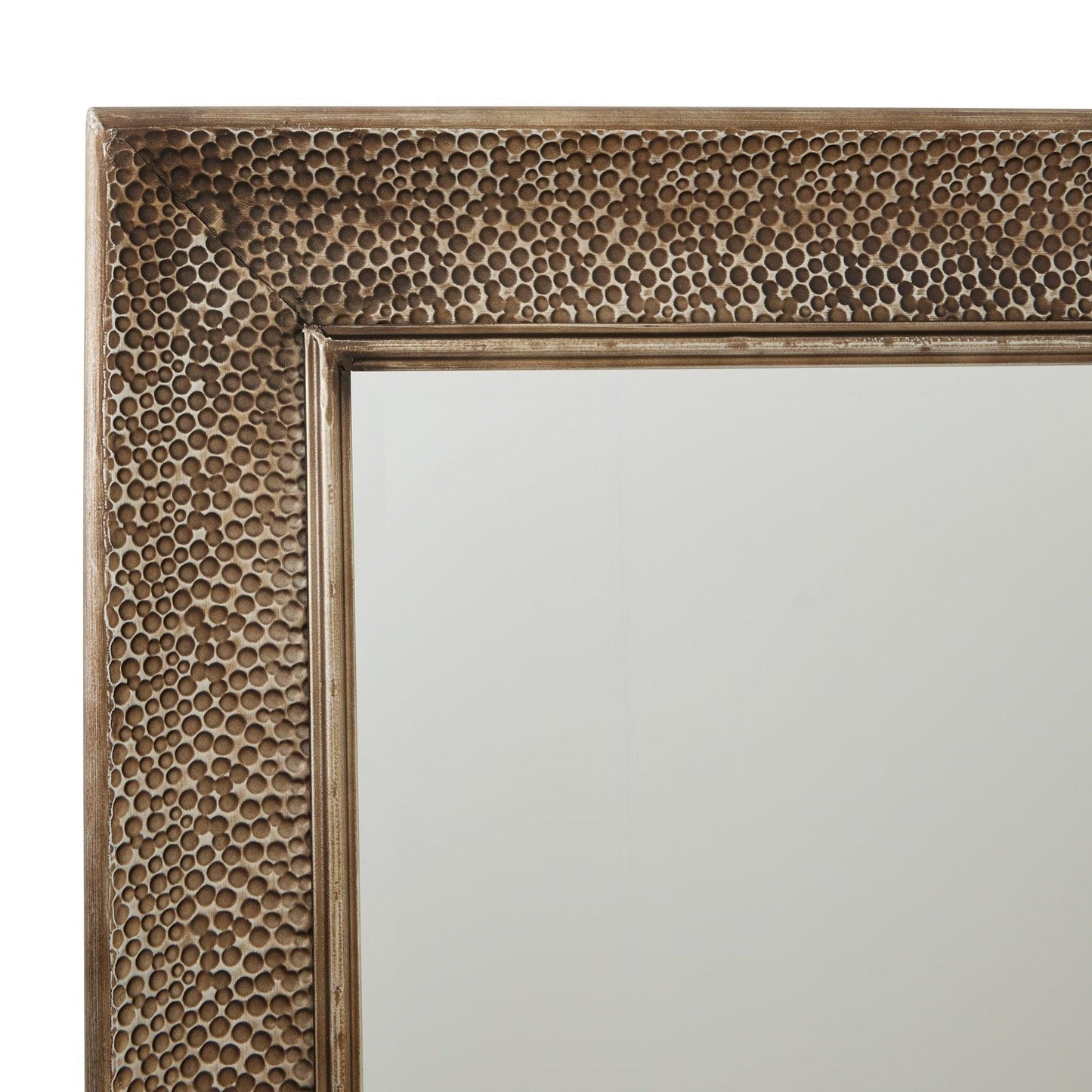 Hammered Large Rectangular Brass Wall Mirror - Eudemonia Home Goods