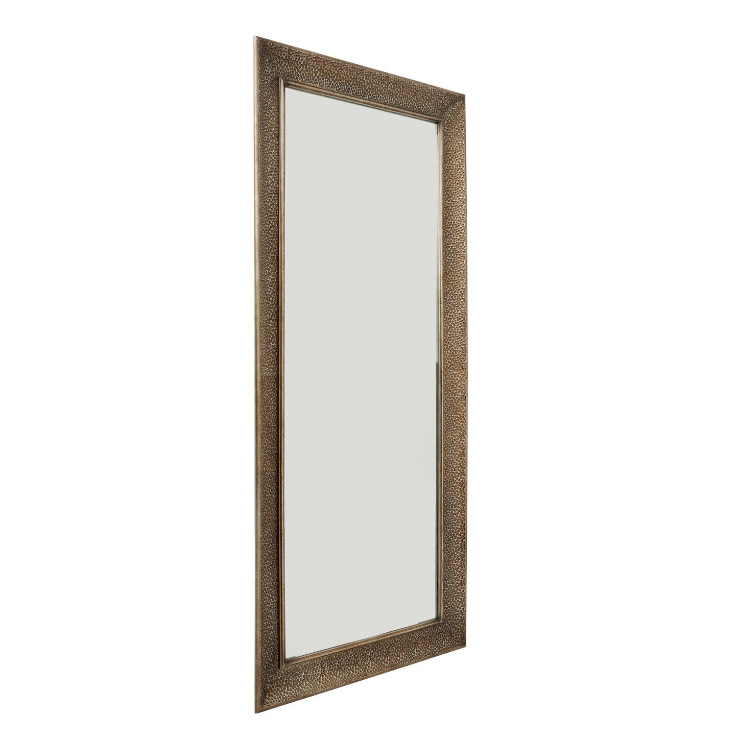 Hammered Large Rectangular Brass Wall Mirror - Eudemonia Home Goods