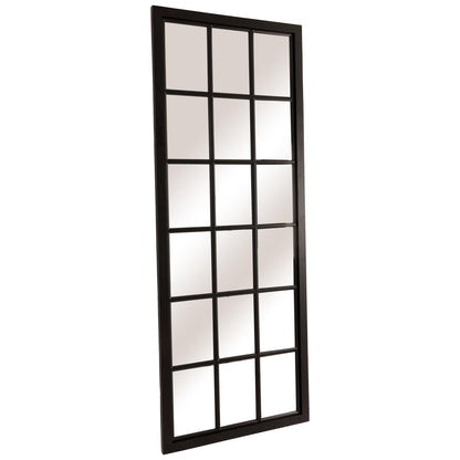 Tall Black Wooden Window Mirror - Eudemonia Home Goods