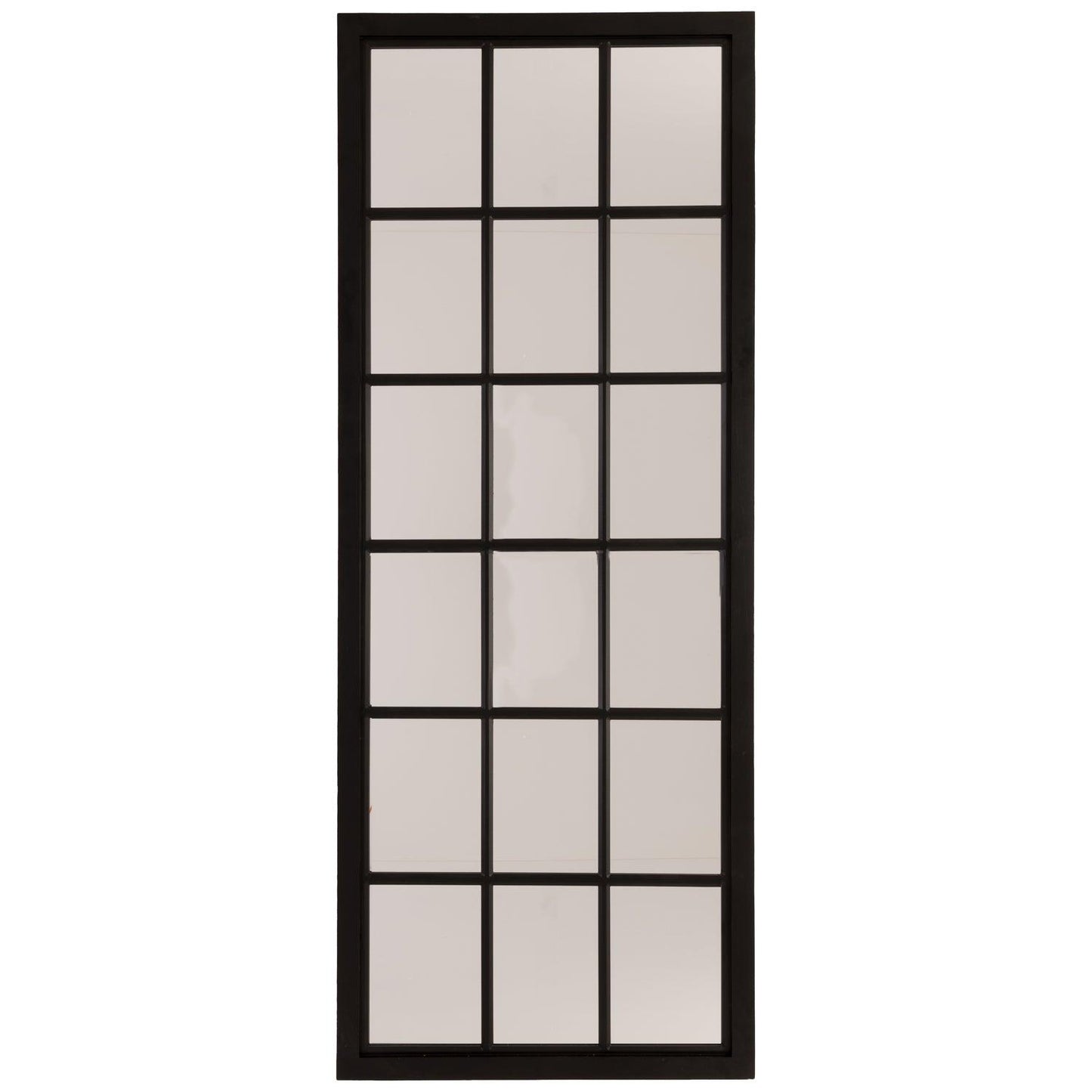 Tall Black Wooden Window Mirror - Eudemonia Home Goods