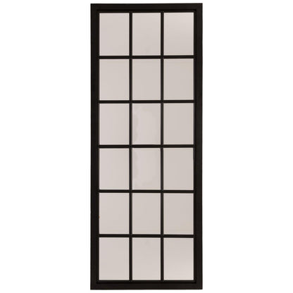 Tall Black Wooden Window Mirror - Eudemonia Home Goods