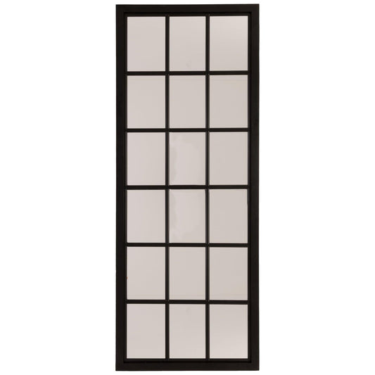 Tall Black Wooden Window Mirror - Eudemonia Home Goods