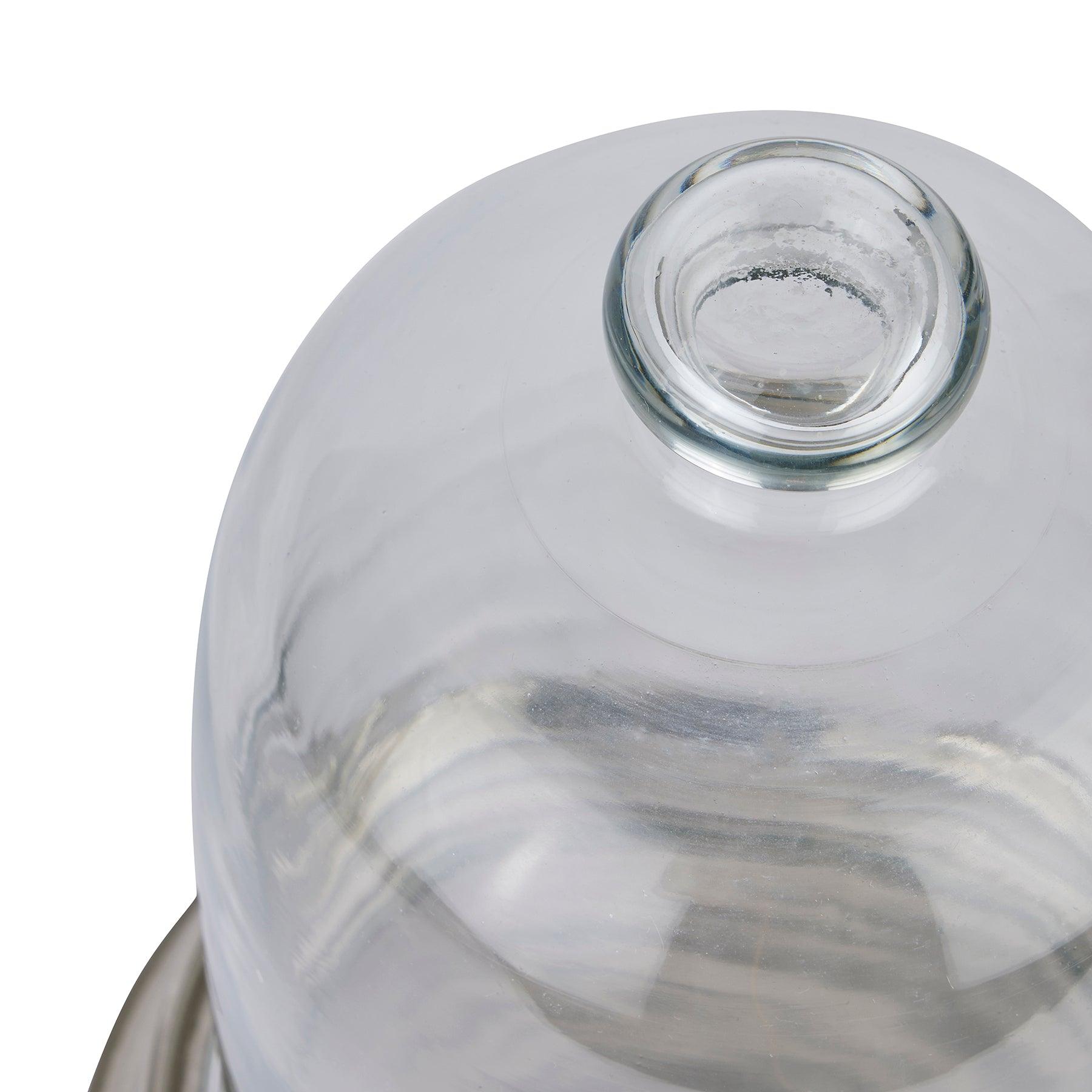 Large Nickel And Glass Cloche - Eudemonia Home Goods