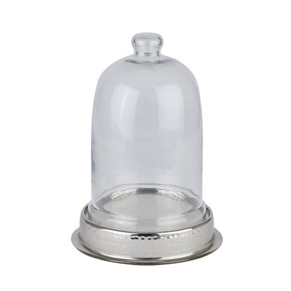 Large Nickel And Glass Cloche - Eudemonia Home Goods