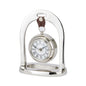 Nickel Hanging Mantel Clock With Leather - Eudemonia Home Goods
