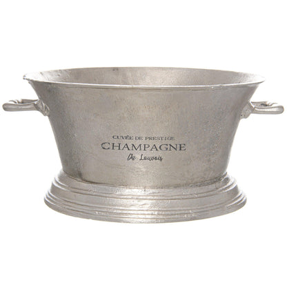 Large Antique Pewter Champagne Cooler - Eudemonia Home Goods