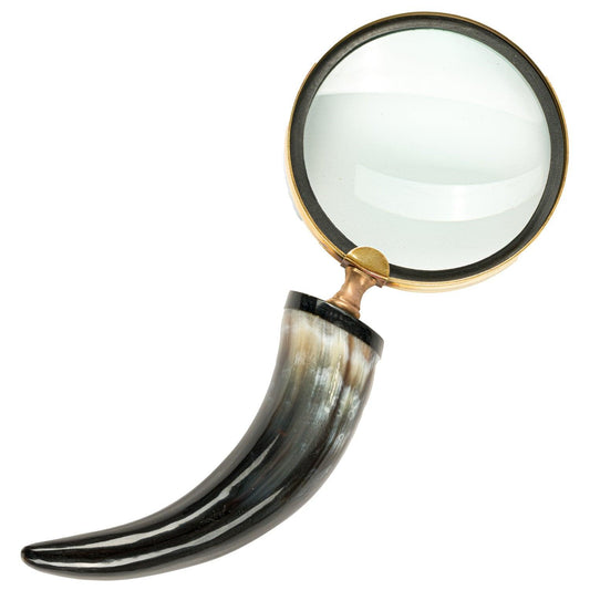 Horn And Brass Magifying Glass - Eudemonia Home Goods