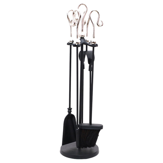 Chrome Crook Handled Companion Set - Eudemonia Home Goods