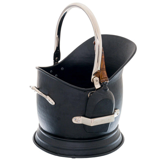 Chrome Handled Coal Bucket - Eudemonia Home Goods