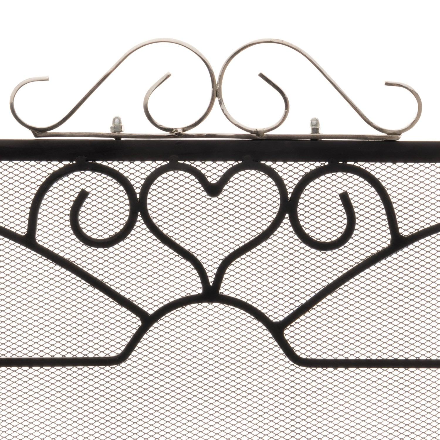 Chrome Topped Three Fold Fire Screen - Eudemonia Home Goods