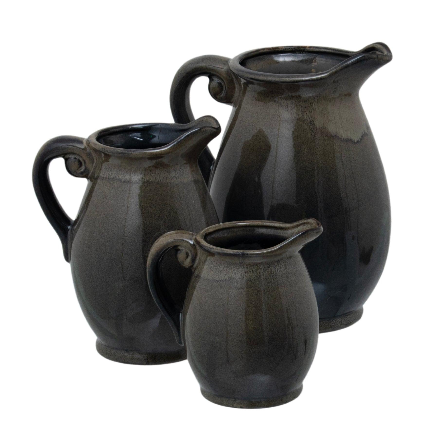 Large Olive Olpe Vase - Eudemonia Home Goods