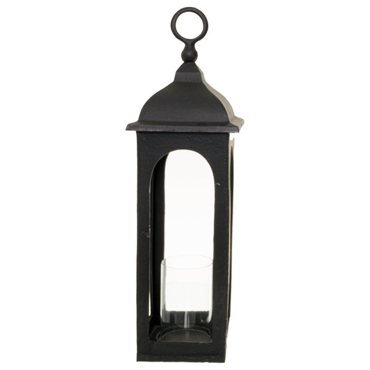 Farrah Collection Black Cast Loop Top Lantern - Eudemonia Home Goods