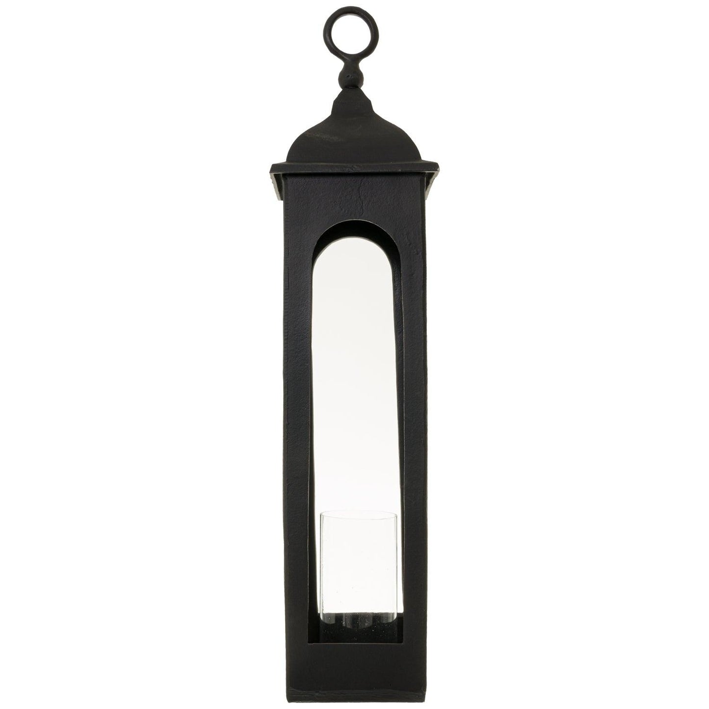 Farrah Collection Black Cast Tall Loop Top Lantern - Eudemonia Home Goods