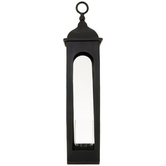 Farrah Collection Black Cast Tall Loop Top Lantern - Eudemonia Home Goods