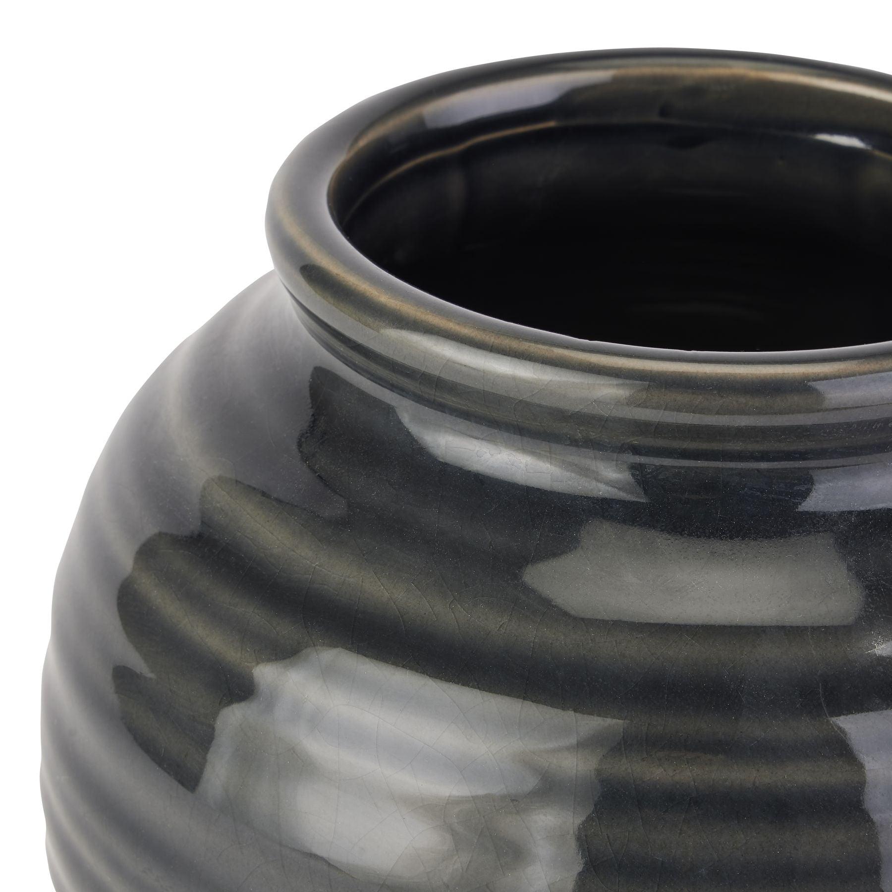 Seville Collection Navy Squat Vase - Eudemonia Home Goods