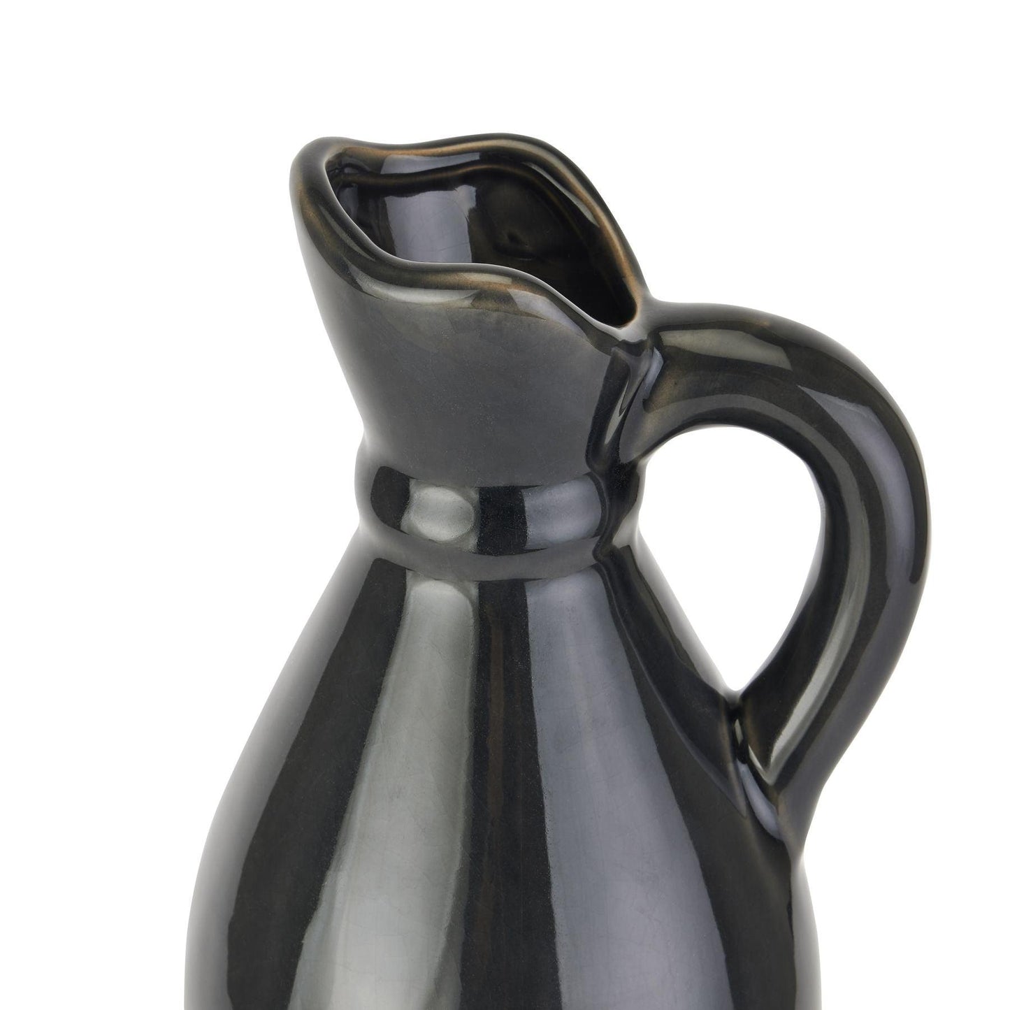 Decorative Tall Navy Stoneware Jug - Eudemonia Home Goods