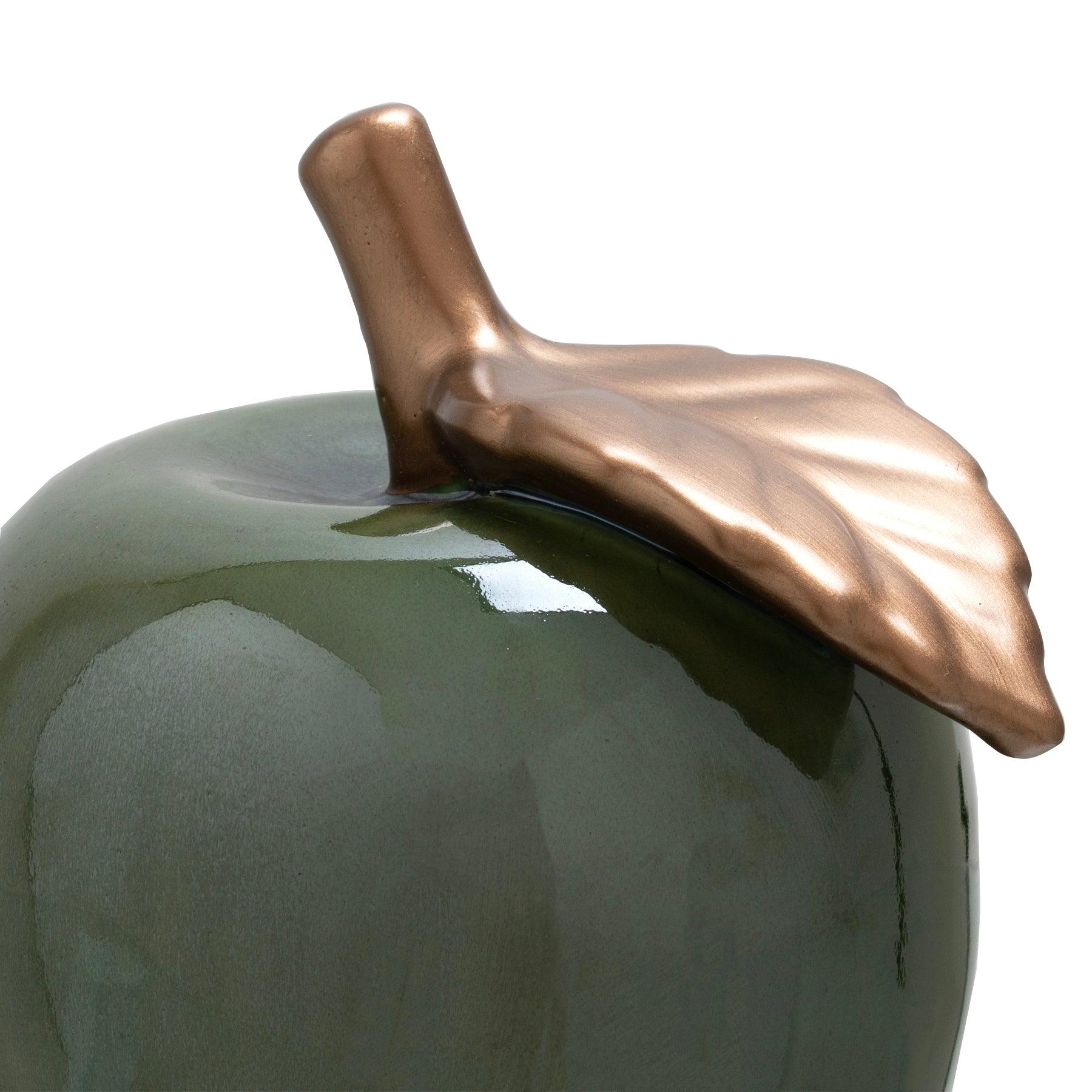 Large Ceramic Green Apple - Eudemonia Home Goods
