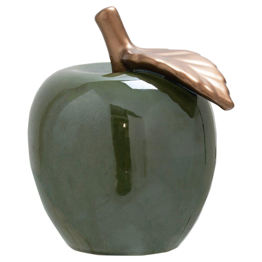 Large Ceramic Green Apple - Eudemonia Home Goods
