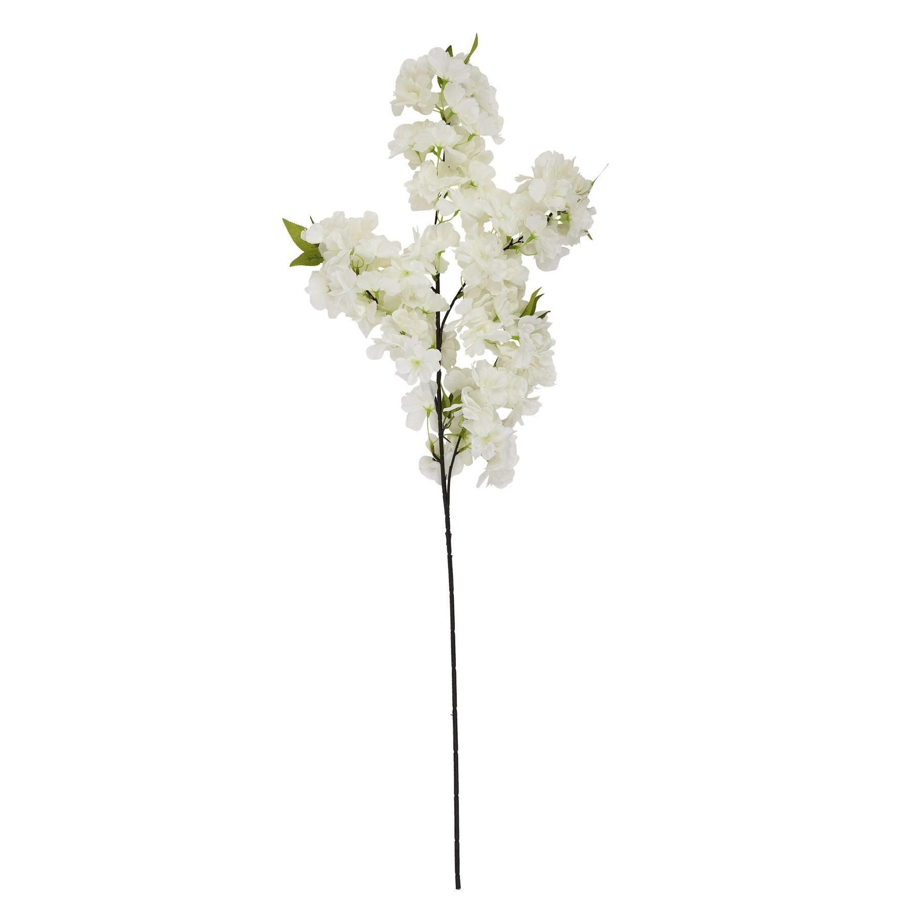 Large White Full Cherry Blossom Stem - Eudemonia Home Goods