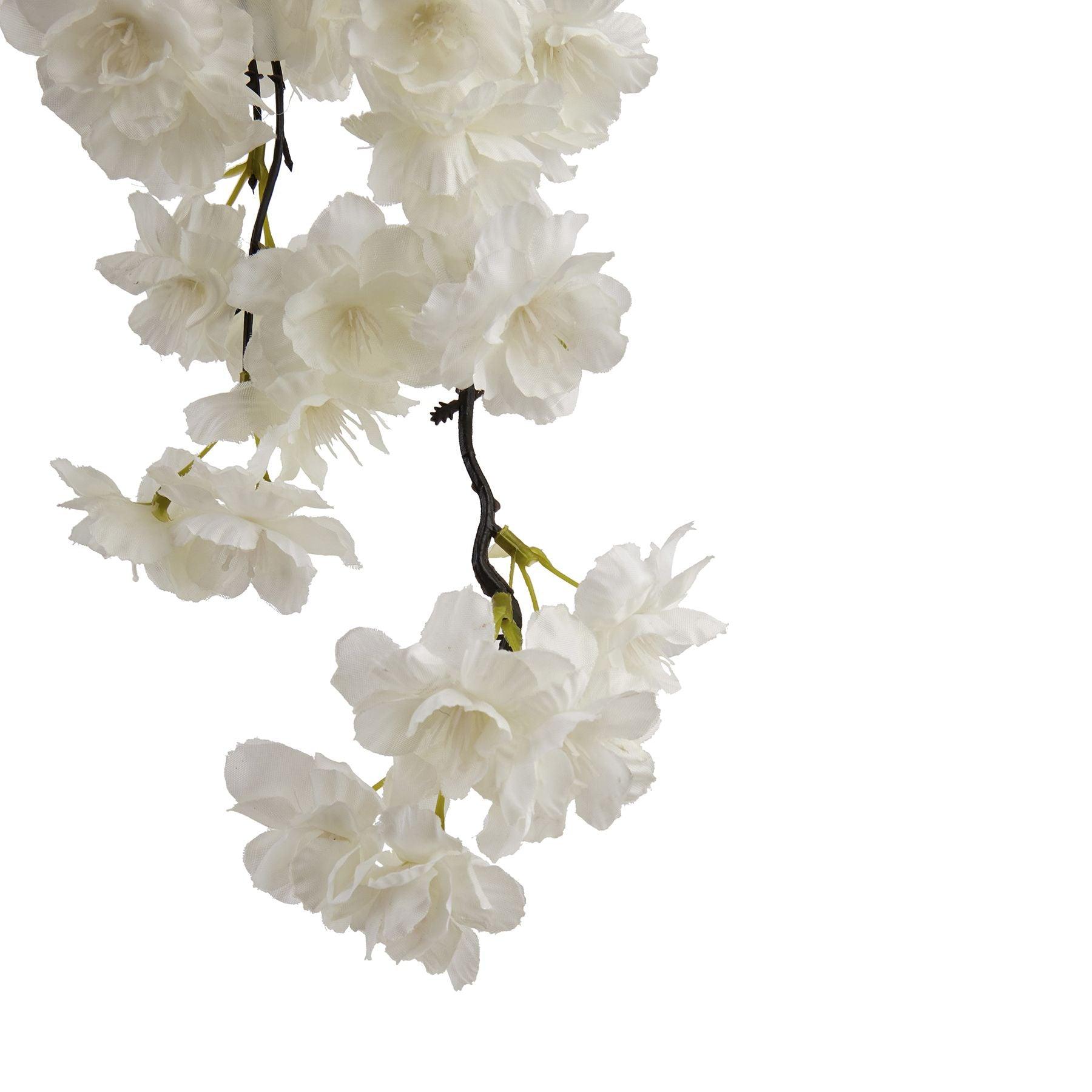 Large White Cherry Blossom Stem - Eudemonia Home Goods