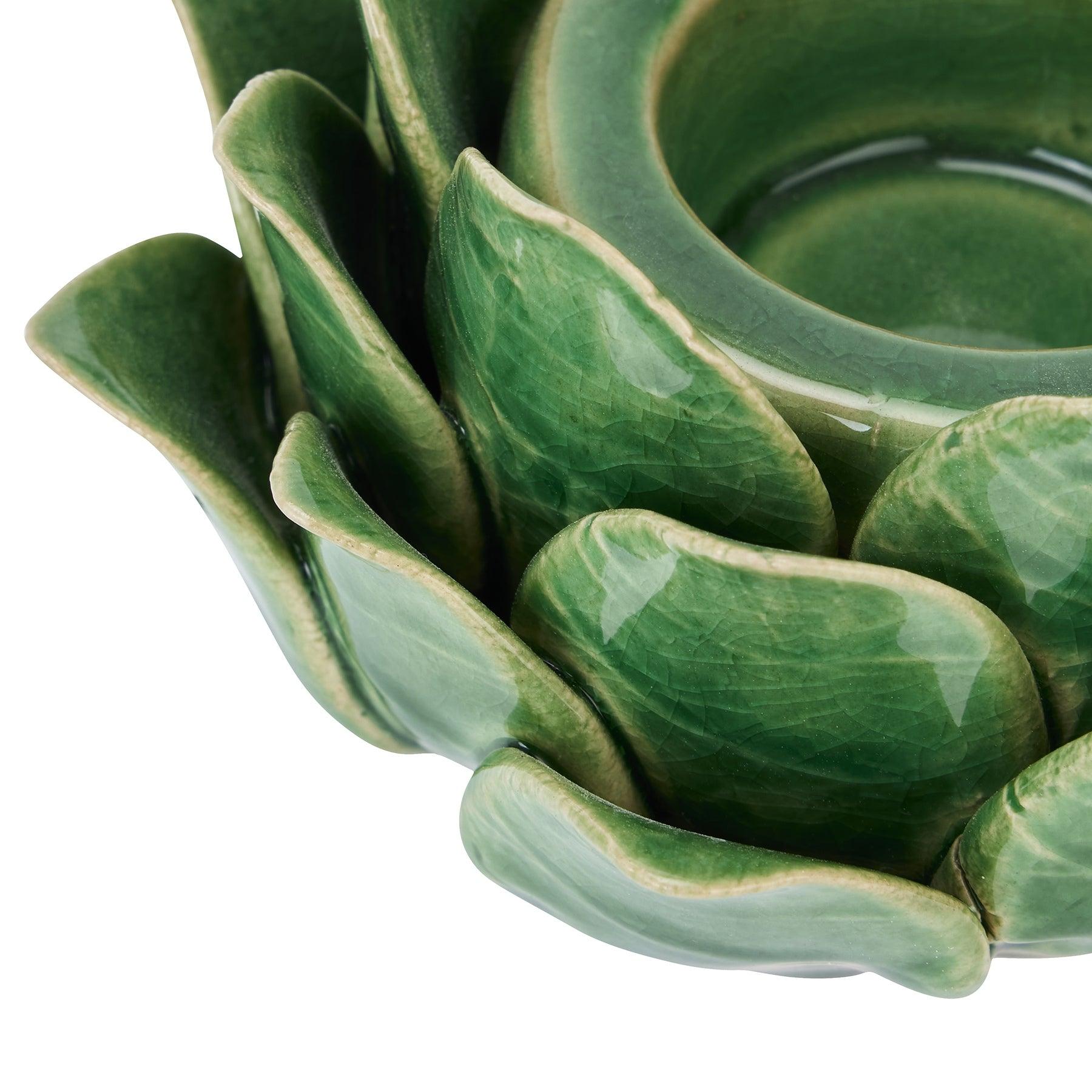 Globe Green Artichoke Tea Light Holder - Eudemonia Home Goods