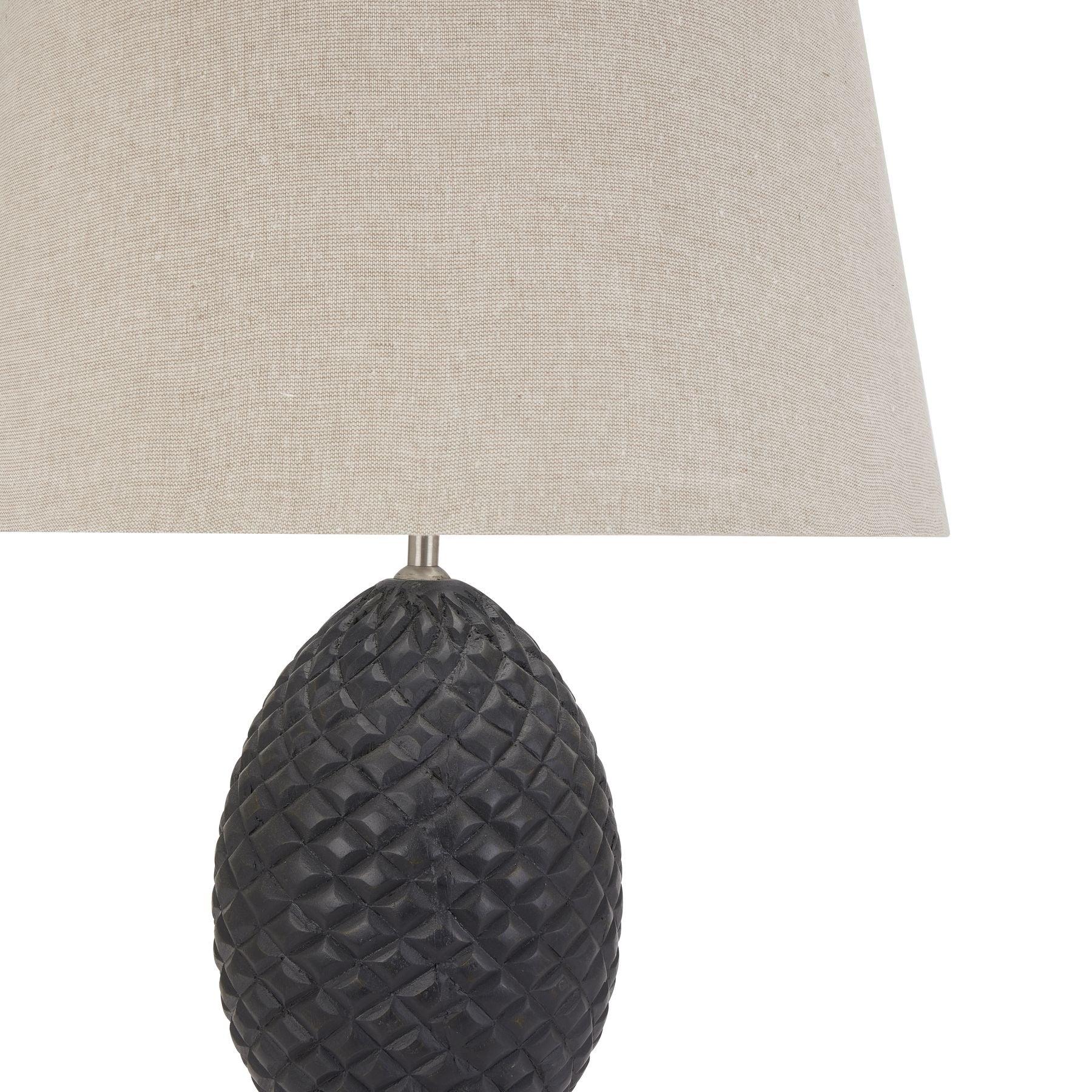 Delaney Grey Pineapple Lamp With Linen Shade - Eudemonia Home Goods