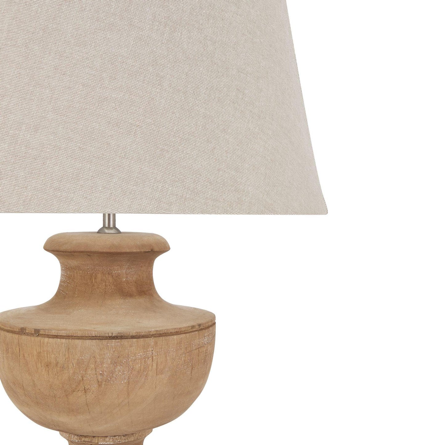 Delaney Natural Wash Urn Lamp With Linen Shade - Eudemonia Home Goods