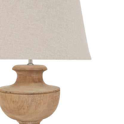 Delaney Natural Wash Urn Lamp With Linen Shade - Eudemonia Home Goods