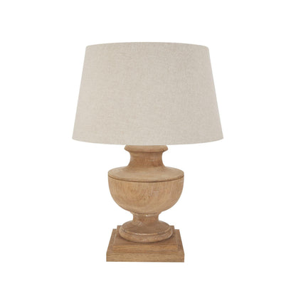 Delaney Natural Wash Urn Lamp With Linen Shade - Eudemonia Home Goods