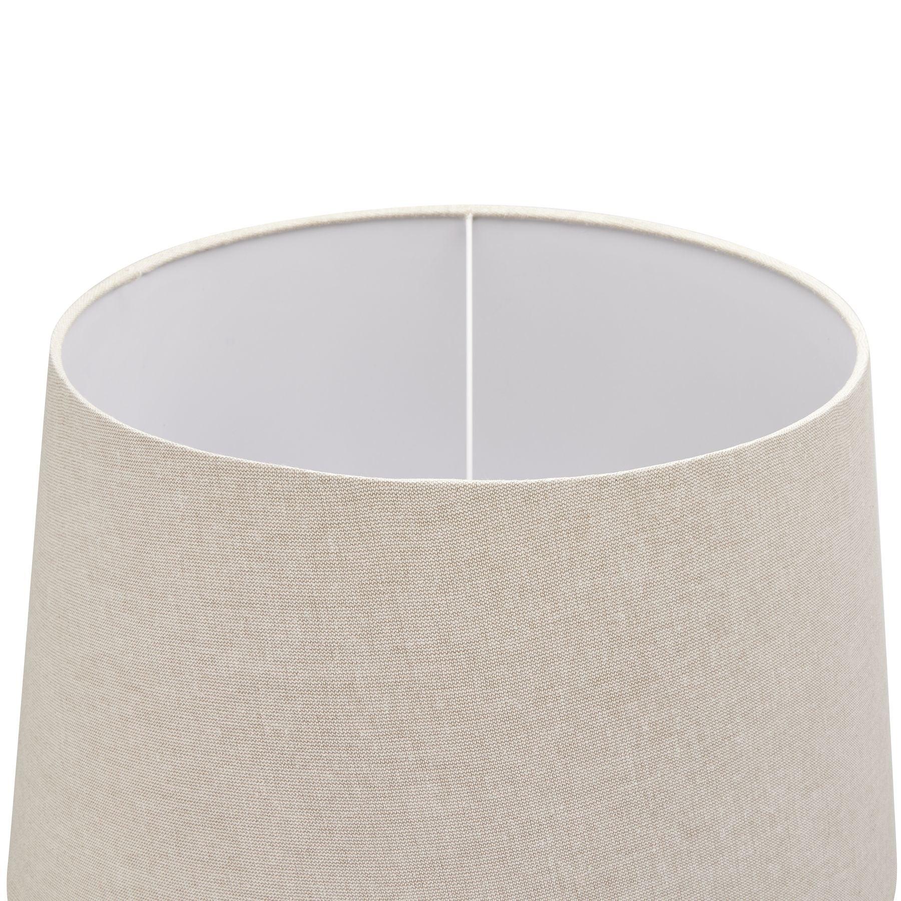 Delaney Grey Pillar Lamp With Linen Shade - Eudemonia Home Goods