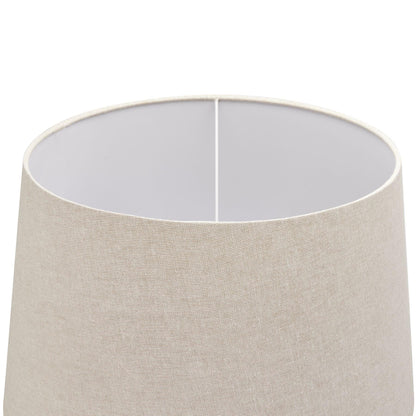 Delaney Grey Pillar Lamp With Linen Shade - Eudemonia Home Goods