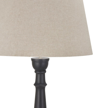 Delaney Grey Droplet Floor Lamp With Linen Shade - Eudemonia Home Goods