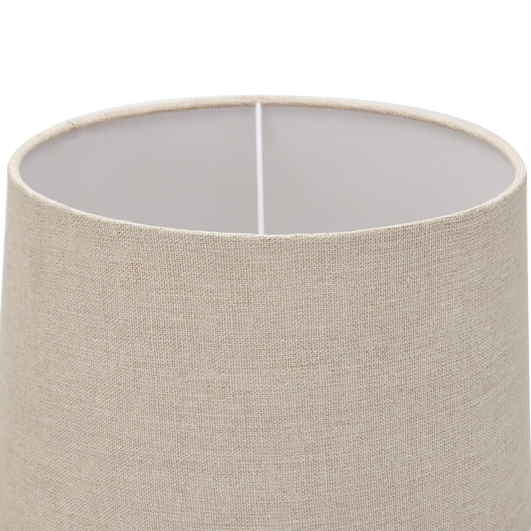 Delaney Grey Bead Candlestick Lamp With Linen Shade - Eudemonia Home Goods