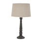 Delaney Grey Bead Candlestick Lamp With Linen Shade - Eudemonia Home Goods