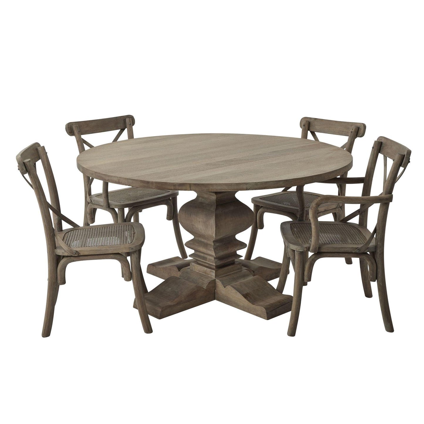 Copgrove Collection Round Pedestal Dining Table - Eudemonia Home Goods