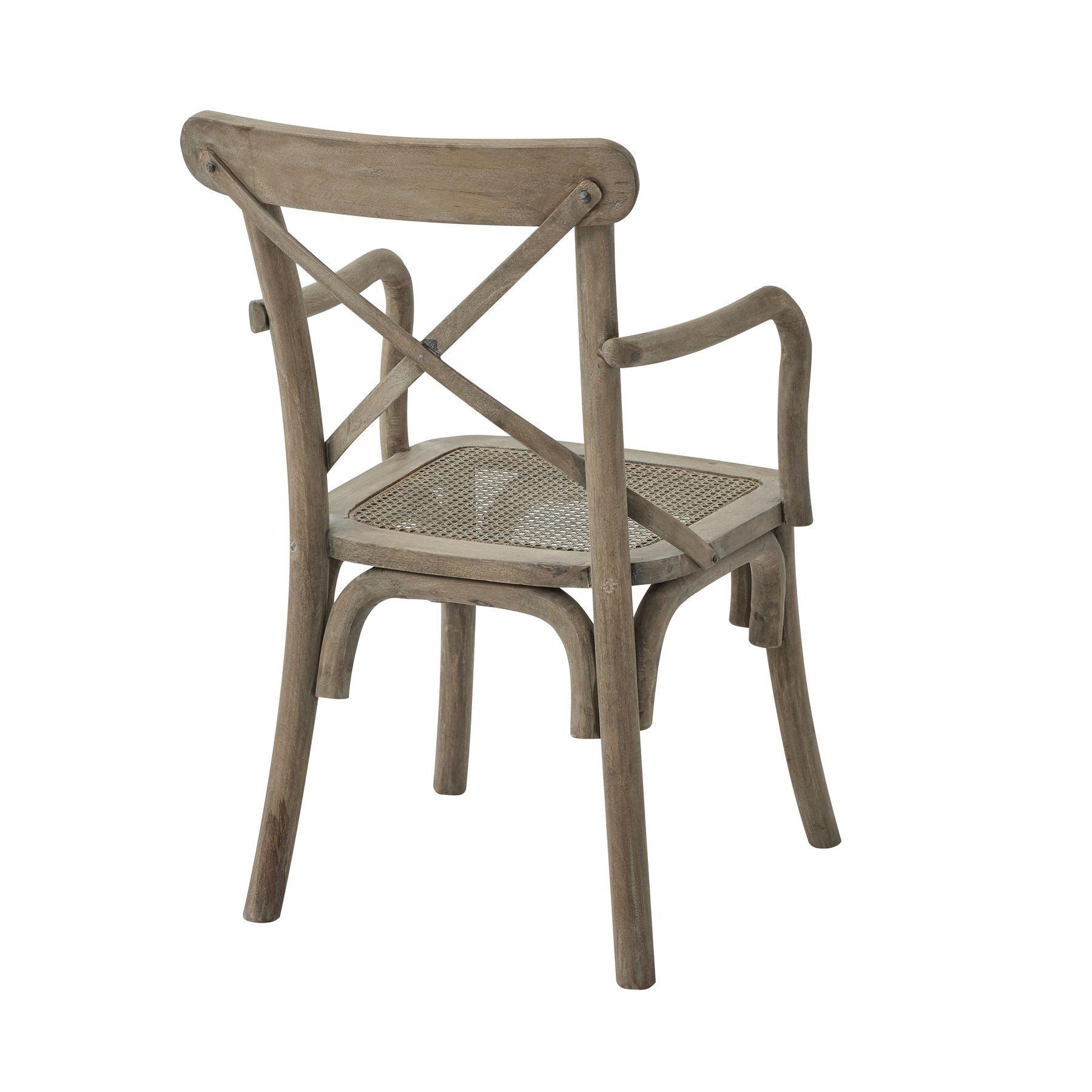 Copgrove Collection Cross Back Carver Chair With Rush Seat - Eudemonia Home Goods