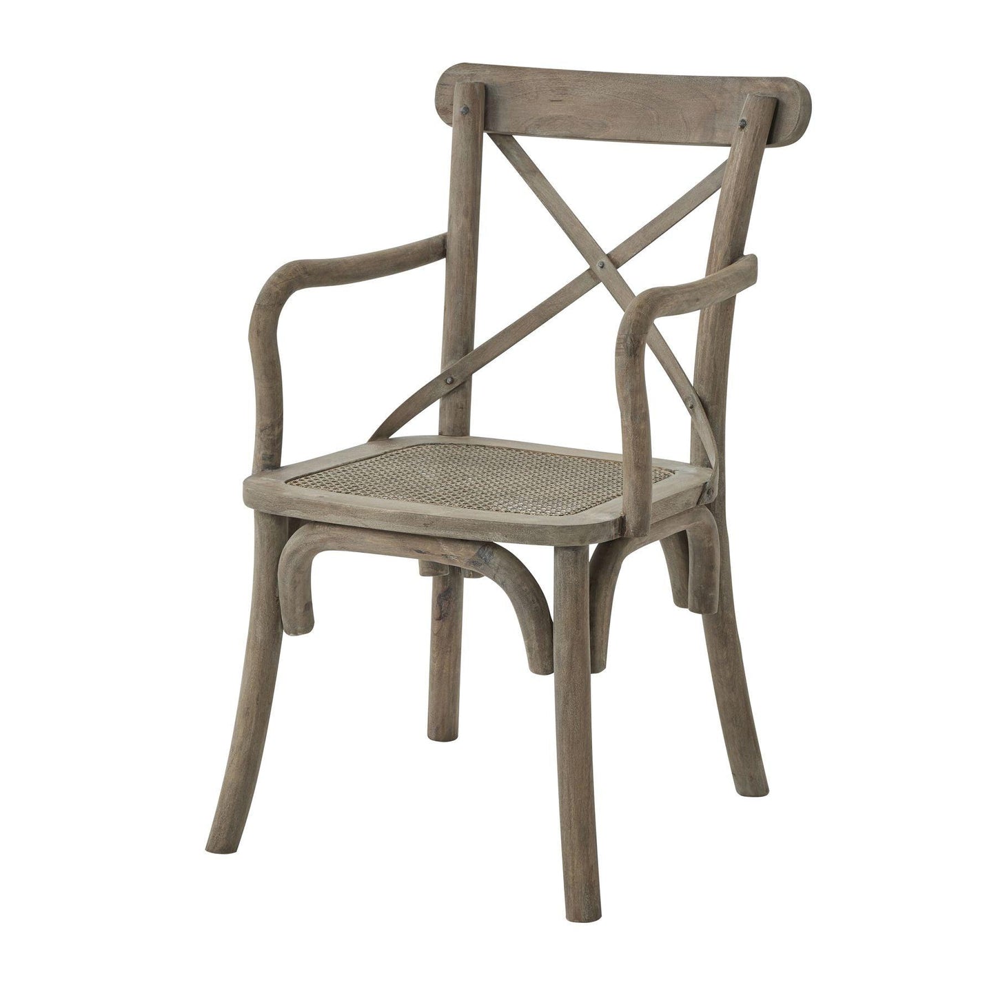 Copgrove Collection Cross Back Carver Chair With Rush Seat - Eudemonia Home Goods