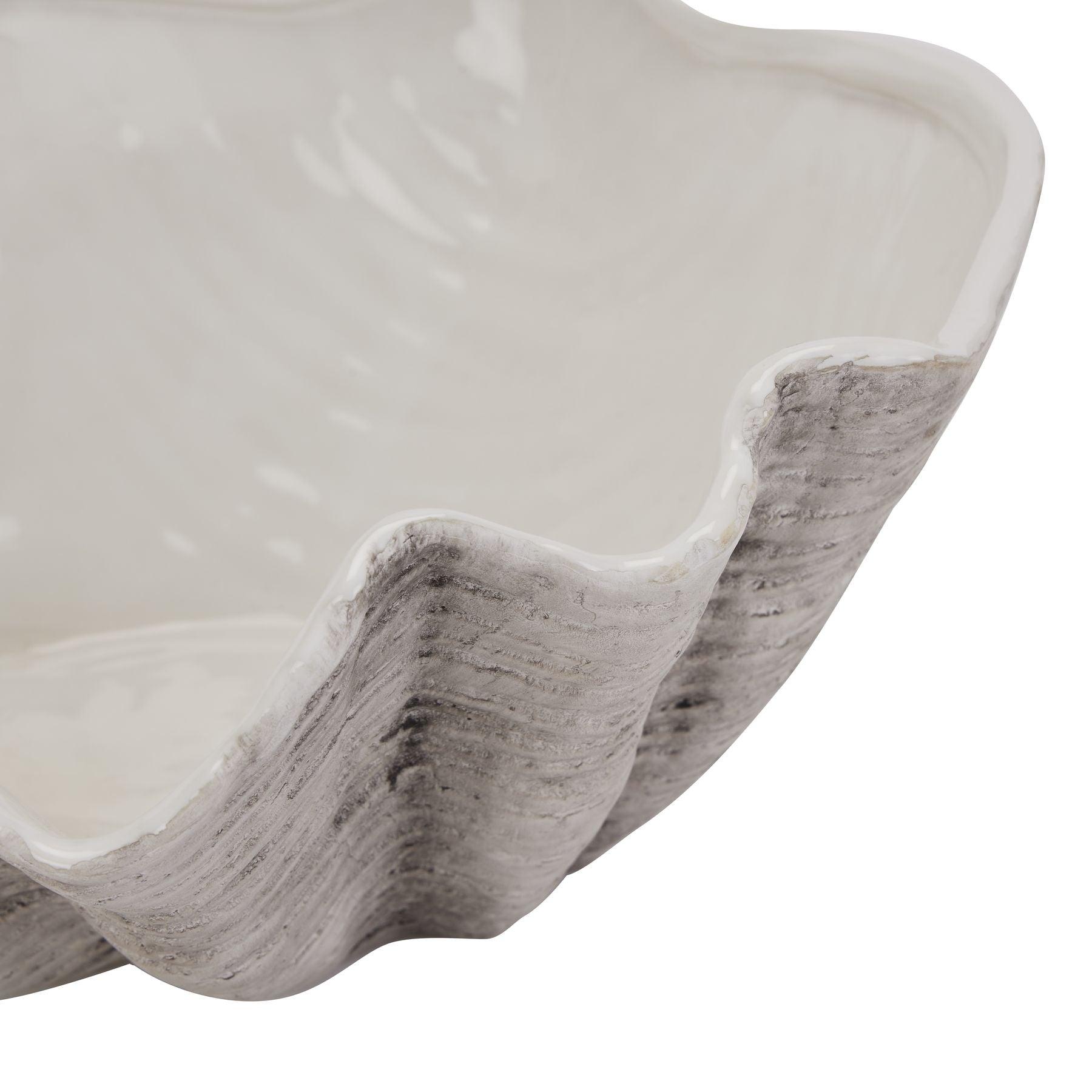 Large Ceramic Adele Shell Bowl - Eudemonia Home Goods