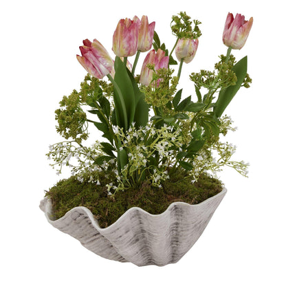 Large Ceramic Adele Shell Bowl - Eudemonia Home Goods